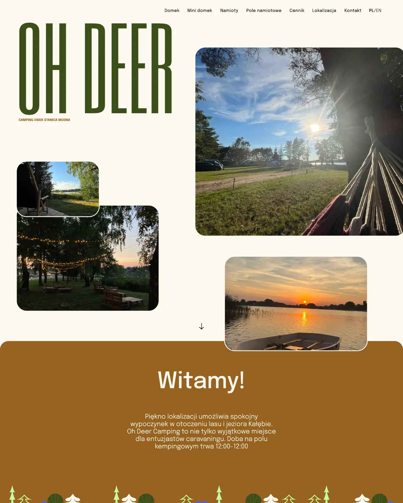 Zrzut ekranu strony Pole biwakowe OH DEER CAMPING
